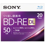 ビデオ用ＢＤ－ＲＥ　書換型　片面２層５０ＧＢ　２倍速　ホワイトワイドプリンタブル　２０枚パック　■お取り寄せ品