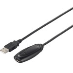 ＵＳＢ２．０リピーターケーブル（Ａ　ｔｏ　Ａ）　５ｍ　ブラック　■２営業日内届