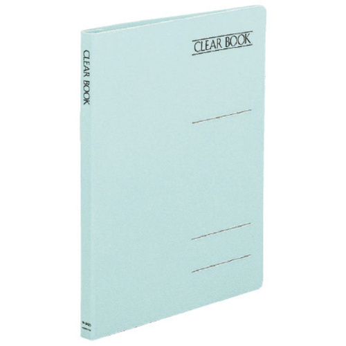 クリヤブックフラットファイルＡ４縦２穴８Ｐ青Ｘ３