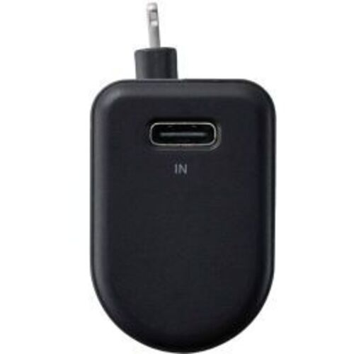 モバイルバッテリー／直挿し／１２Ｗ／Ｌｉｇｈｔｎｉｎｇ／ブラック　ＤＥ－Ｃ５８Ｌ－５０００ＢＫ　■お取り寄せ品