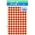 パリオシール　３０８　３号シール　赤Ｘ５　【お取り寄せ品】７営業日以内届