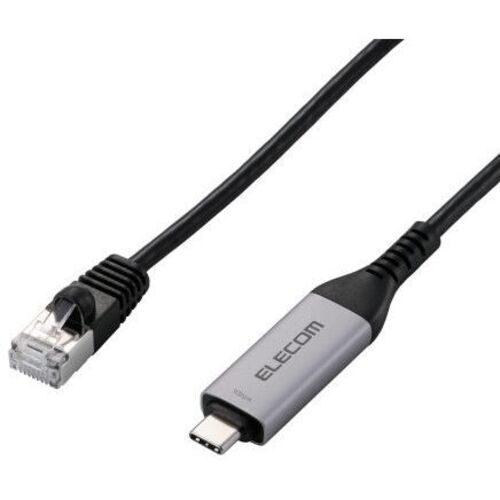 ＵＳＢ　Ｔｙｐｅ－Ｃ　－　ＬＡＮ変換ケーブル／ＣＡＴ６／ＭＡＣアドレスチェンジャー／５．０ｍ／ブラック　■お取り寄せ品