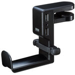 回転式ヘッドホンフック（ＵＳＢポート付き・ブラック）　ＰＤＡ－ＳＴＮ２９ＢＫ　■お取り寄せ品