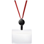 プロ耐リール　吊下げ名札　防水チャック　赤　５枚　【お取り寄せ品】９営業日以内届