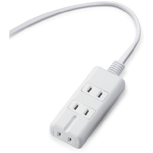 電源タップ　磁石　３個口（内３ピン１）　１ｍ　白