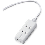 電源タップ　磁石　３個口（内３ピン１）　１ｍ　白
