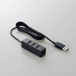 ＵＳＢ　ＨＵＢ２．０／機能主義／セルフパワー／４ポート／１００ｃｍ／ブラック　■２営業日内届