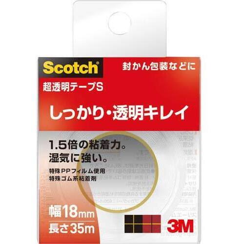 スコッチ　超透明テープＳ　小巻１８ｍｍ&times;３５ｍ５巻