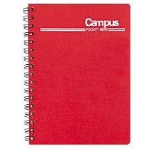 ポケットノートＷリング　Ａ６中横罫６０枚　赤１０冊