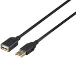 ＵＳＢ２．０延長ケーブル（Ａ　ｔｏ　Ａ）　カーボン素子ねり込みタイプ　１ｍ　ブラック　■２営業日内届
