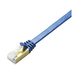 ツメ折れ防止フラットＬＡＮケーブル（Ｃａｔ７準拠）／５．０ｍ／ブルーメタリック　■お取り寄せ品