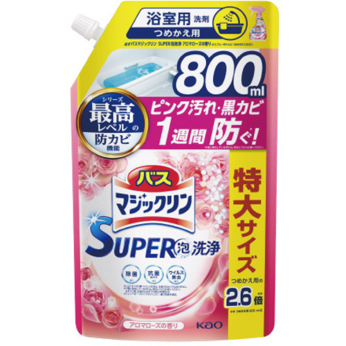 バスマジＳＵＰＥＲ泡アロマローズ詰替８００ｍｌ&times;５