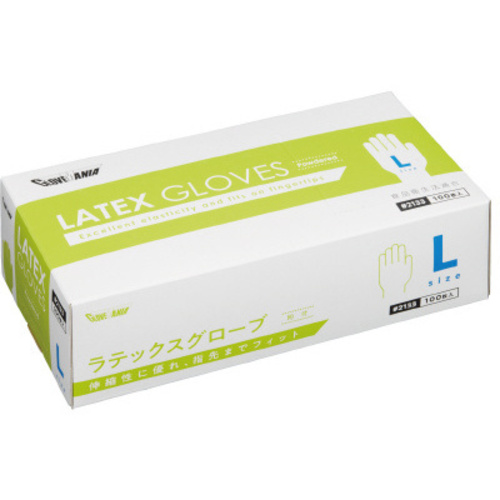 ラテックスグローブ　粉付　１箱（１００枚入）　Ｌサイズ