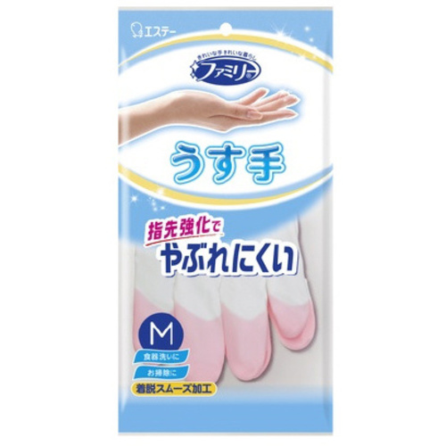 ファミリー　ビニールうす手　指先強化　Ｍサイズ　ピンク　１０双