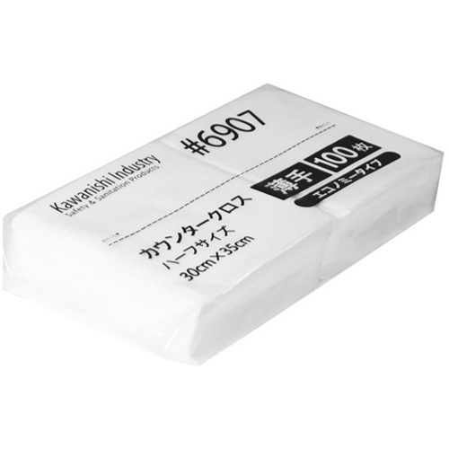 カウンタークロスエコノミー薄手ハーフ　１００枚入　ホワイト　６９０７　●ご注文は数量２から