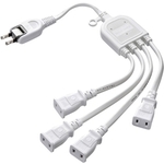 ＡＣアダプタ専用電源延長コード（４分岐・２Ｐ・４個口・ホワイト）　ＴＡＰ－ＥＸ４ＷＮ　■お取り寄せ品
