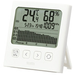 グラフ付きデジタル温湿度計　アイボリー