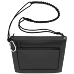 防水サコッシュ／カラビナ付属／ＩＰＸ５／マチ付き／ショルダーストラップ付き／ブラック　■お取り寄せ品