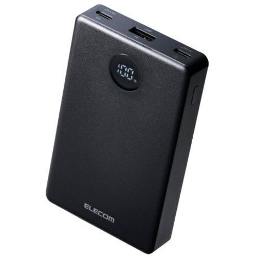 モバイルバッテリー／半固体Ｌｉ電池／１００００ｍＡｈ／ブラック　ＤＥ－Ｃ８６－１００００ＢＫ　■お取り寄せ品