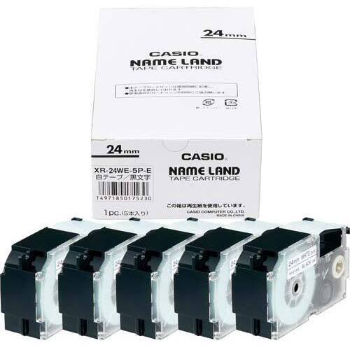 XR-24AXX5 直送 代引不可 5個セット カシオ計算機 ネームランドテープ