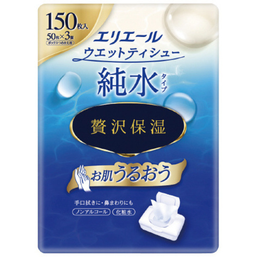 ウエット純水　贅沢保湿　ボックス詰替　５０枚×３Ｐ