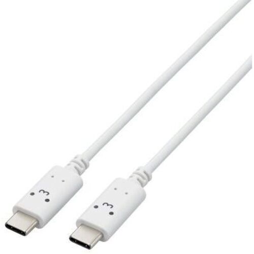 ＵＳＢ　Ｔｙｐｅ－Ｃケーブル／顔つき／１．０ｍ／しろちゃん　ＭＰＡ－ＣＣＦ１０ＷＦ　■お取り寄せ品