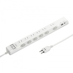 節電タップ（２Ｐ・６個口・３ｍ・ホワイト）　ＴＡＰ－Ｂ１０８ＵＣ－３Ｗ　■お取り寄せ品