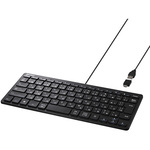 Ｔｙｐｅ－Ｃ変換アダプタ付　有線　ＵＳＢ接続ミニキーボード　ブラック　ＢＳＫＢＵＣ３１０ＢＫ　■２営業日内届