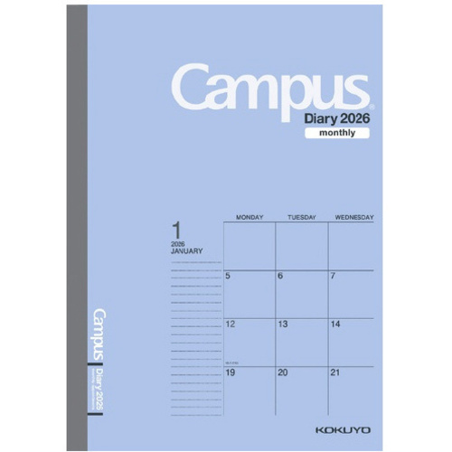 キャンパス　ダイアリー　Ａ６　マンスリーブルー