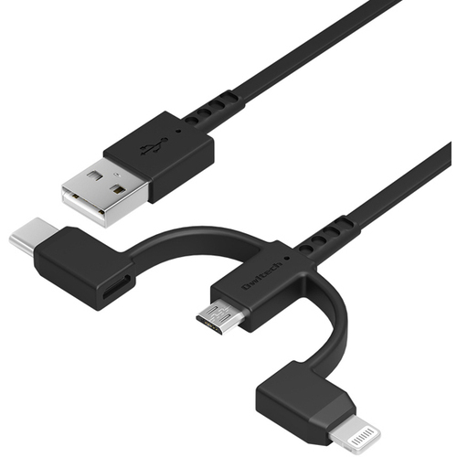 ＵＳＢケーブル／３ｉｎ１／両引巻取／１ｍ／ブラック　ＯＷＬ－ＣＢＲ２ＡＭＬＣ１０－ＢＫ　■お取り寄せ品