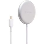 マグネットＱｉ２．２規格対応ワイヤレス充電器／２５Ｗ／卓上／１．５ｍ／シルバー　■お取り寄せ品