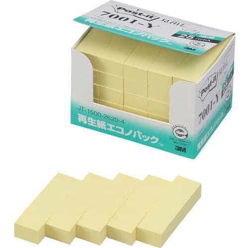ポストイット　再生紙見出し　５０×１５　黄２５冊