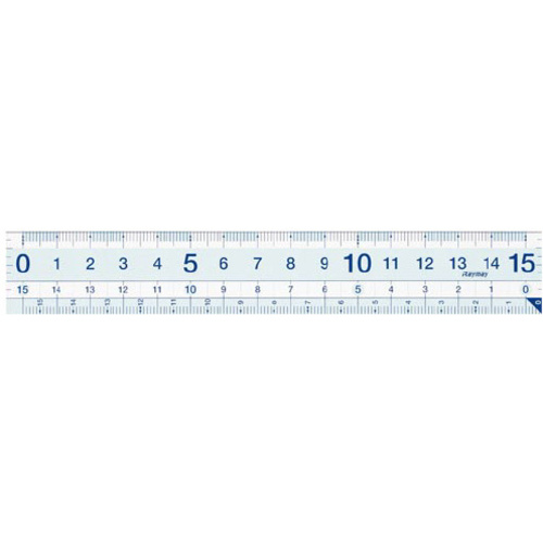 再生ＰＥＴすべり止め機能付直定規　１５ｃｍ