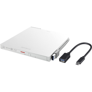 ＵＳＢ３．２（Ｇｅｎ１）対応　ポータブルＢＤドライブ　再生／書込ソフト添付　ホワイト　■お取り寄せ品