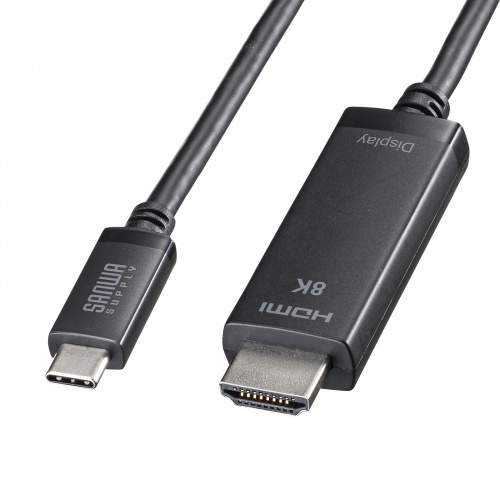 ＴＹＰＥ　Ｃ－ＨＤＭＩ変換ケーブル　８Ｋ対応　（ブラック・２ｍ）　ＫＣ－ＡＬＣＨＤ８Ｋ２０　■お取り寄せ品