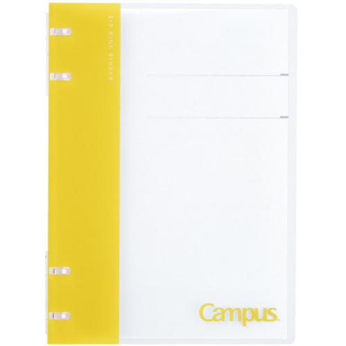ノートのように使えるバインダー２Ｘ２リングＡ５　黄