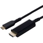 映像変換ケーブル／ＵＳＢ　Ｔｙｐｅ－Ｃ－ＨＤＭＩ／ミラーリング対応／６０Ｈｚ／高耐久／２．０ｍ／ブラック　■お取り寄せ品
