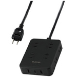 電源タップ　ＵＳＢ延長コード　８個口　ブラック