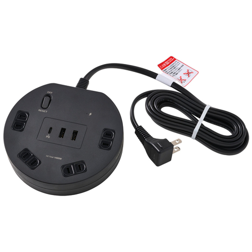 丸形ＵＳＢタップ　４個口　ＰＤ２０Ｗ　ブラック　ＷＬＳ－Ｒ４３２２ＢＵＣ（ＢＫ）　■お取り寄せ品