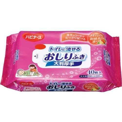 トイレに流せるおしりふき　大判厚手　４０枚入