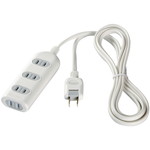 ２ピン式電源タップ　４個口タイプ　シャッター付　１ｍ　ホワイト　■お取り寄せ品