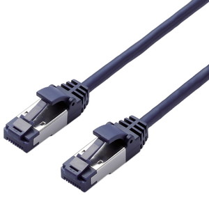 ＬＡＮケーブル／ＣＡＴ８／爪折れ防止／スリム／５ｍ／ブルーメタリック　■お取り寄せ品