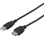 ＵＳＢ２．０延長ケーブル（Ａ　ｔｏ　Ａ）　３ｍ　ブラック　■２営業日内届