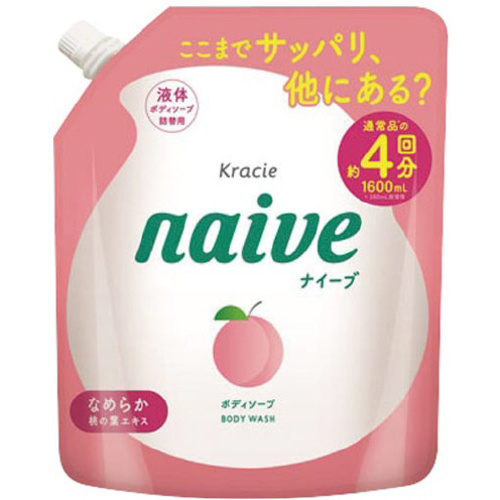 ナイーブ　ボディソープ　桃の葉エキス　詰替１．６Ｌ