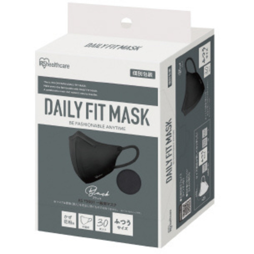 ＤＡＩＬＹ　ＦＩＴ　ＭＡＳＫ　立体　ふつうサイズ　３０枚入　ブラック