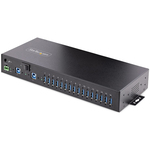 ＵＳＢ３．０ハブ／１６ポート（１６ｘＵＳＢ－Ａ）／産業用メタル筐体／ＤＩＮ・壁面・ラックマウント　■お取り寄せ品