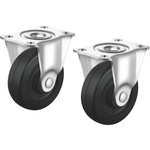 汎用キャスター　７５ｍｍ径　２個セット（固定）ゴム製　ＣＳＴ－７５Ｅ－ＦＩＸ２　■お取り寄せ品