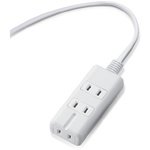 電源タップ　磁石　３個口（内３ピン１）　２ｍ　白
