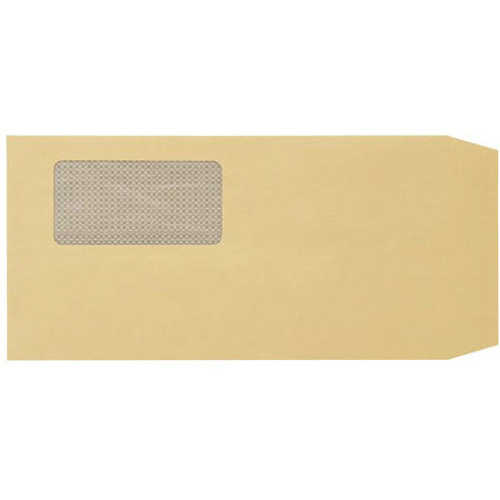 【超ＳＡＬＥ対象品】透けない窓付き封筒クラフト長３テープ付　１００枚