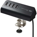 クランプ式ＵＳＢ充電器（ＵＳＢ４ポート・ブラック）